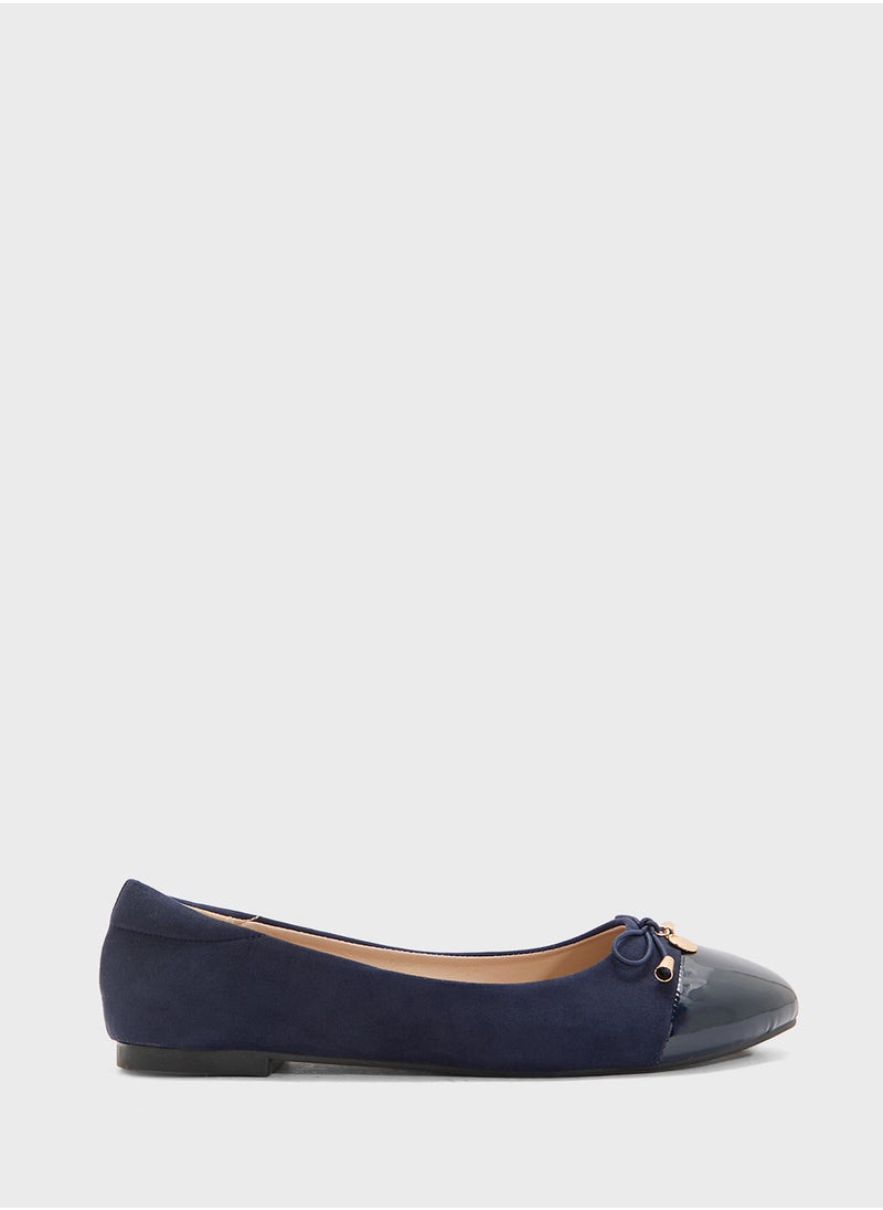 Patent Toe Ballerina With Bow