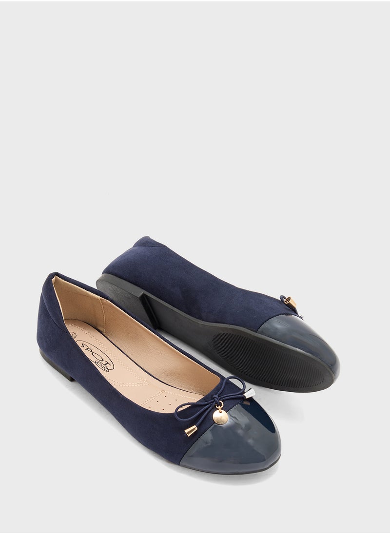 Patent Toe Ballerina With Bow