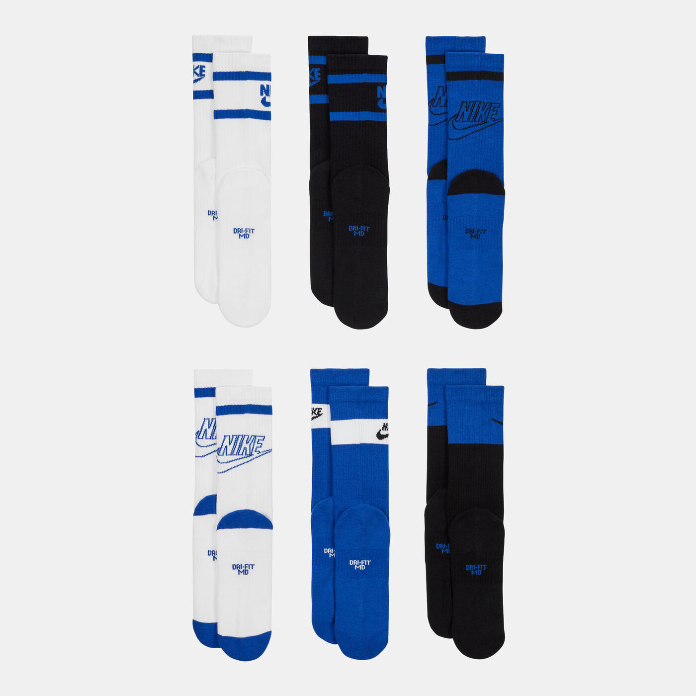 Kids' Everyday Cushioned Crew Socks (6 Pairs)