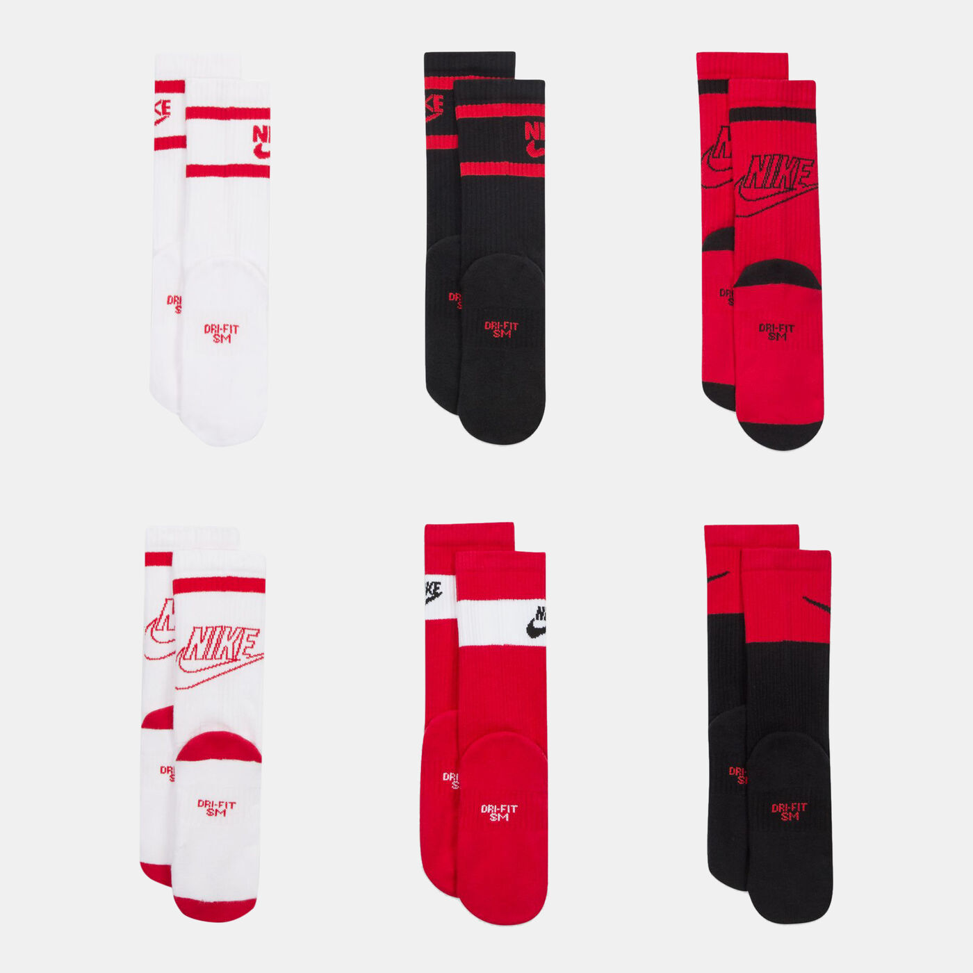 Kids' Everyday Cushioned Crew Socks (6 Pairs)