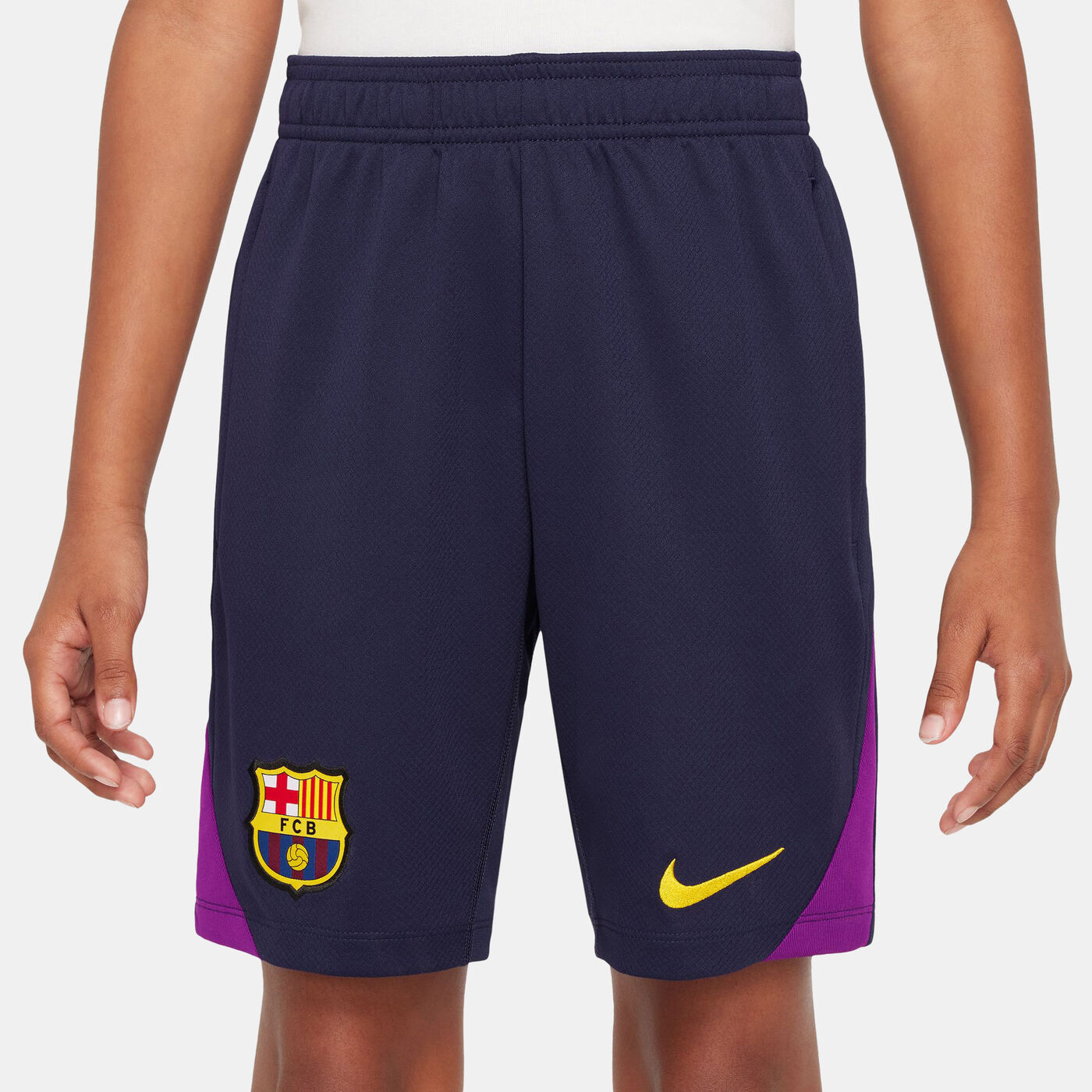 Kids' FC Barcelona Strike Knit Football Shorts