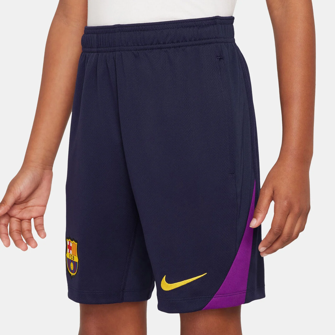 Kids' FC Barcelona Strike Knit Football Shorts