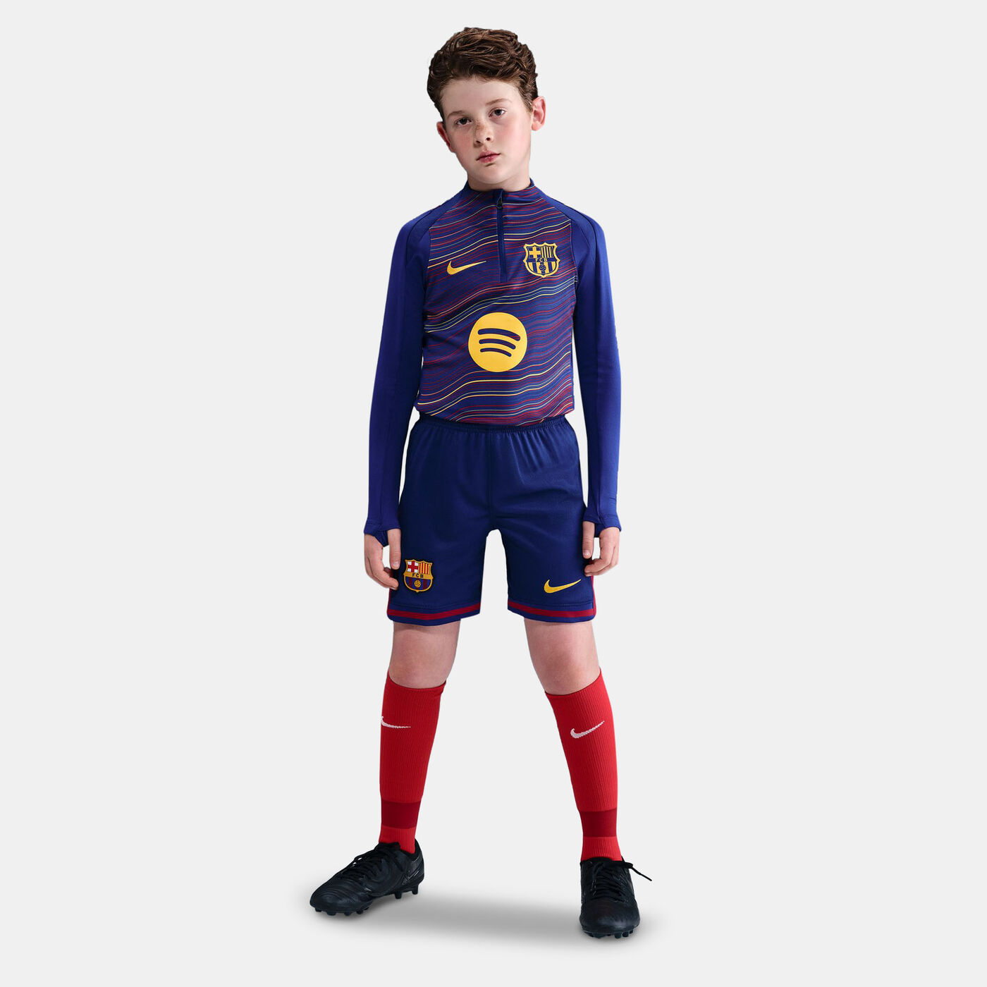 Kids' FC Barcelona 25/26 Home Replica Football Shorts