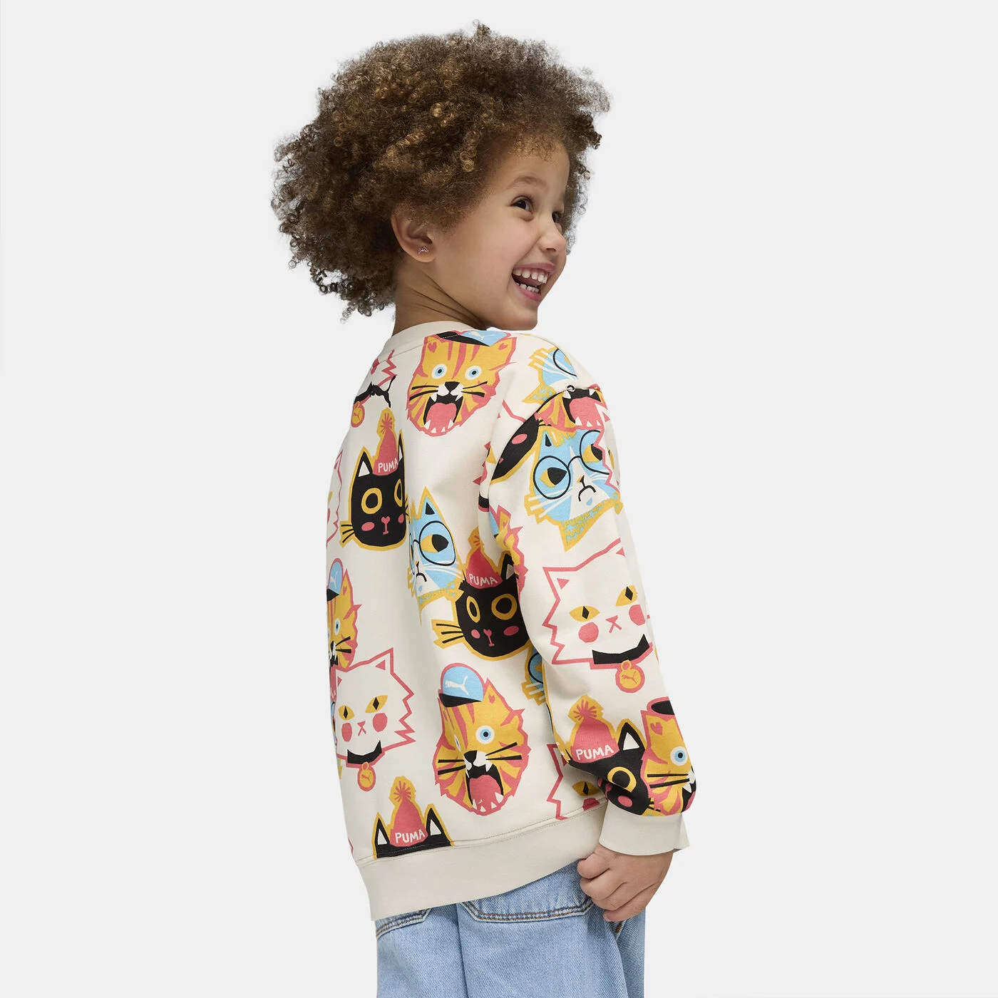 Kids' Moody Cat Allover Print Sweatshirt