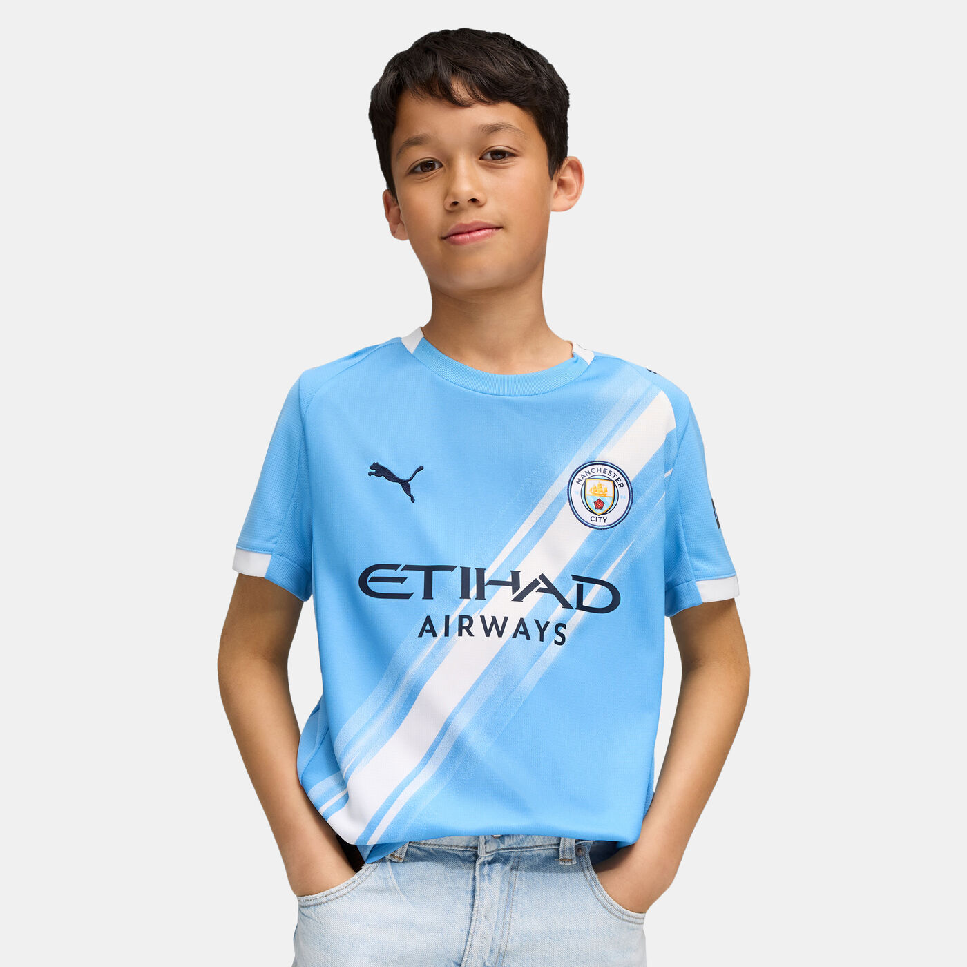 Kids' Manchester City 25/26 Home Replica Football Jersey