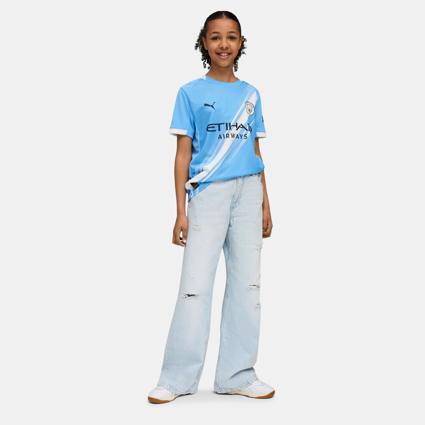 Kids' Manchester City 25/26 Home Replica Football Jersey