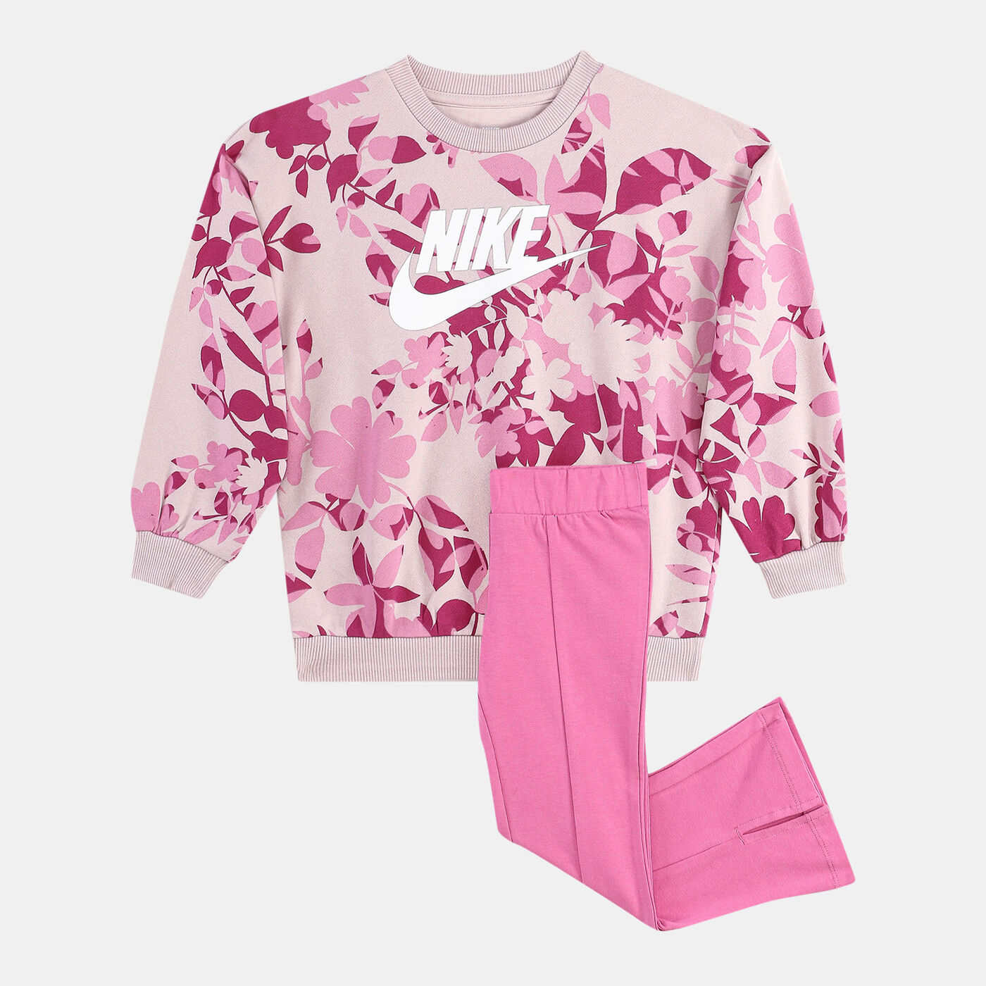 Kids' Floral Camo Sweatshirt and Leggings Set