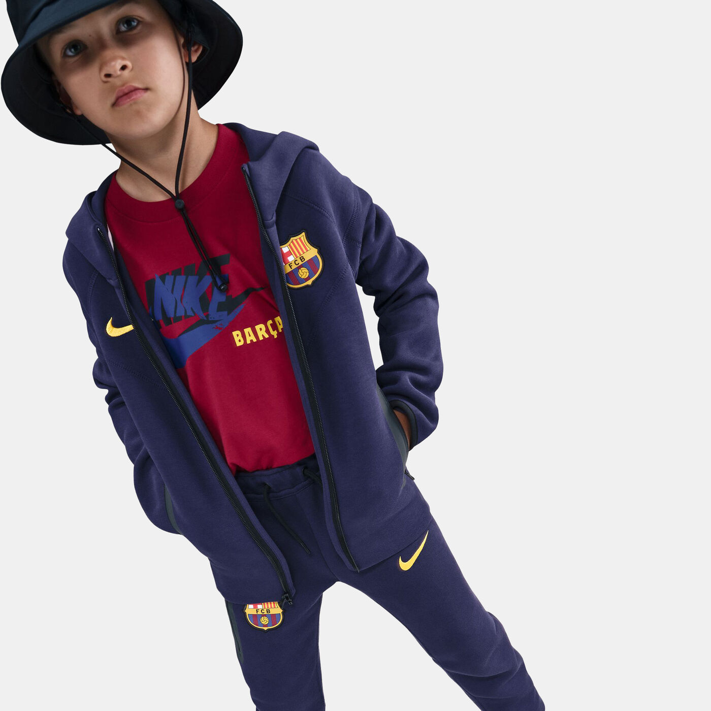 Kids' FC Barcelona Tech Fleece Sweatpants