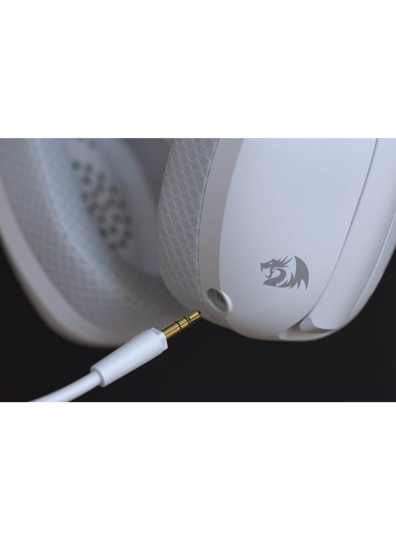 H848B IRE Pro Headphones, Tri-Mode Connection, 40mm Driver Size, 7.1 Virtual Surround, Detachable Microphone, 2.4G/BT/Wired Connectivity, White/Blue | H848B