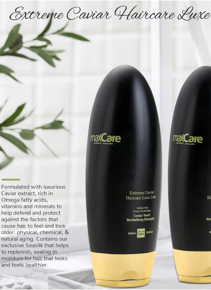 Maxcare Caviar Youth Revitalizing Sulfate-Free Shampoo 500ml – Strengthens & Repairs Hair