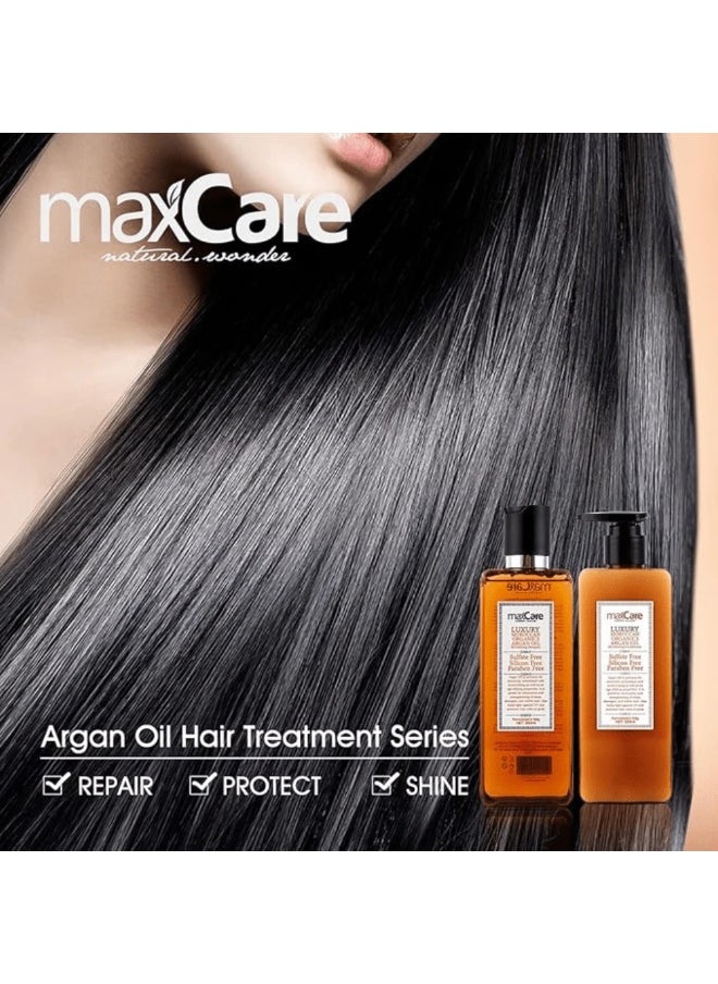 MaxCare Moroccan Organic Argan Oil Shampoo 300ml – SLS & Sulfate Free, Nourishing & Shine Boosting