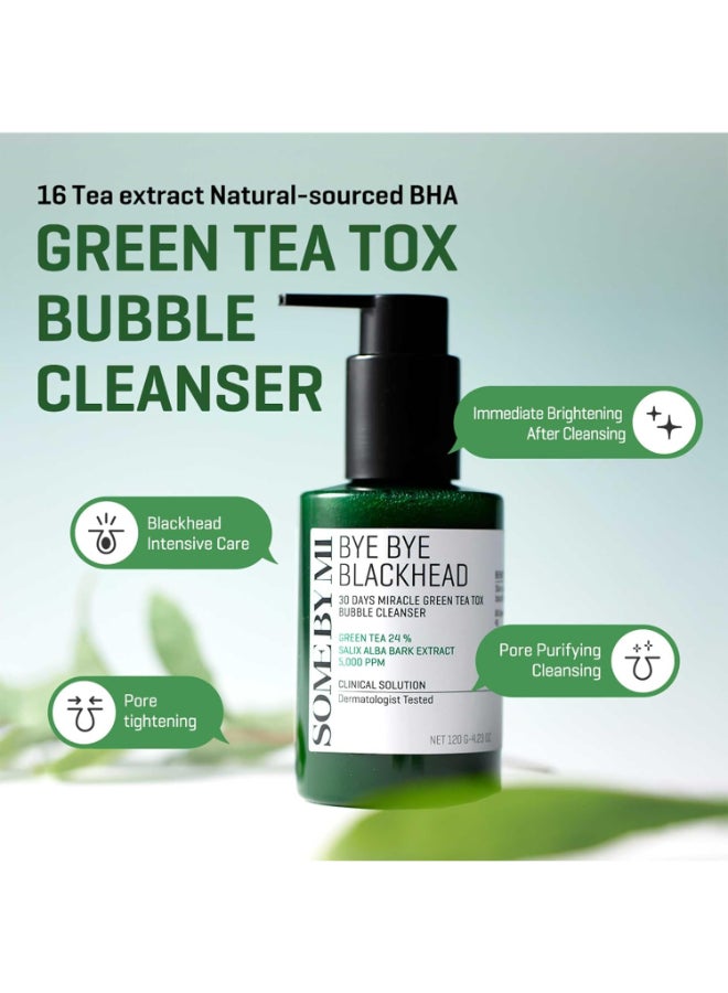 Bye Bye Blackhead 30 Days Miracle Green Tea Tox Bubble Cleanser, 4.23 Oz Packaging May Vary 120grams