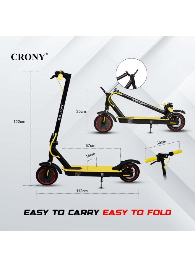 W563 high speed 250W Motor E-Scooter 25-45KM/H Speed, 36V/7.8AH Battery, 10-25KM Range, Front Suspension, Rear Disc Brakes, Aluminum Alloy Frame, 100KG Max Load, LED Headlamp, App Connectivity, Foldable & Portable Electric Scooter for Adults & Kids, Electric Scooter for Commuting & Leisure, Long-Range Motorized Scooter with Easy Folding, Lightweight High-Performance Commuter Skateboard，yellow