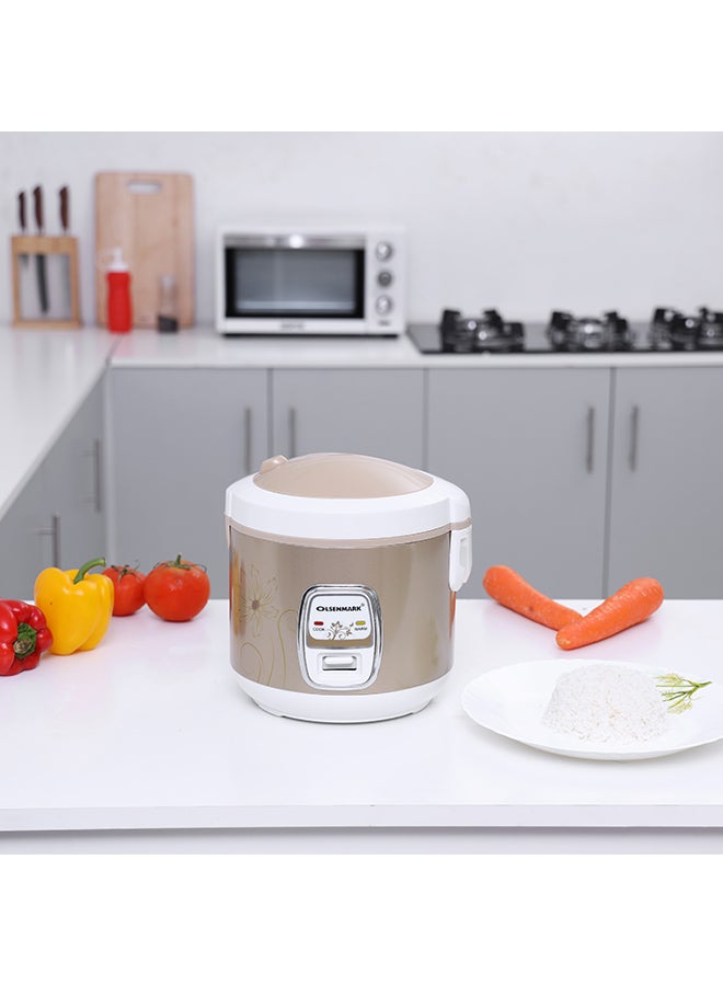 3-in-1 Rice Cooker with 1.5 L Capacity 500 W OMRC2121H Non-Stick Inner Pot, Cook, Steam and Keep Warm Functions, Keeps Rice Warm for Up to 8 Hours, Easy to Clean, Durable and Tougher Outer Body 1.5 L 500 W OMRC2121H Brown