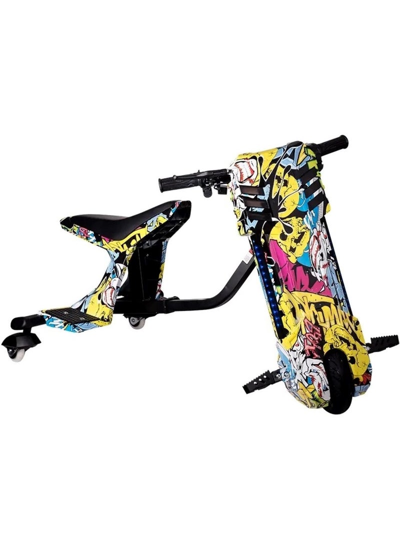 3 Wheel Drifter 36v Electric Scooter 360 Degree Rotation with Led Light Comfortable Seat and Bluetooth Assorted