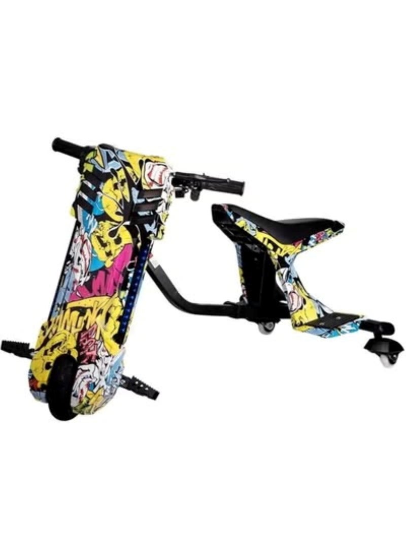 3 Wheel Drifter 36v Electric Scooter 360 Degree Rotation with Led Light Comfortable Seat and Bluetooth Assorted Color