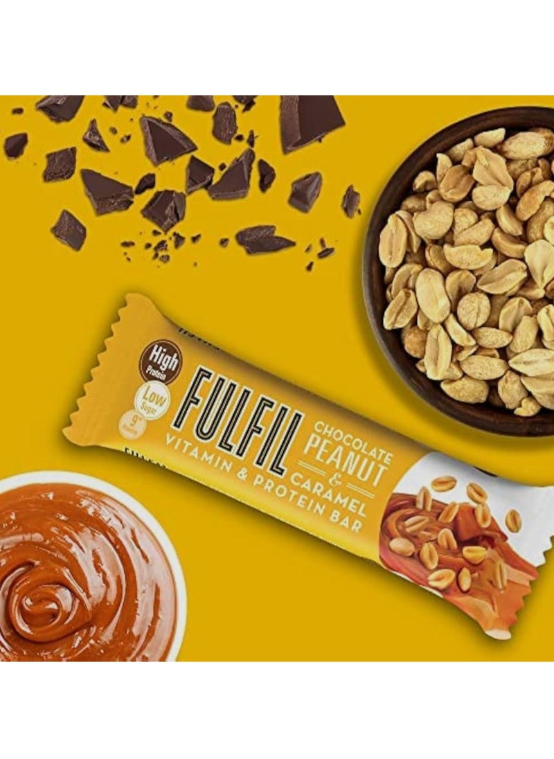 Protein Bar (15 x 55g Bars) — Peanut Caramel Flavour 20g High Protein, 9 Vitamins, Low Sugar
