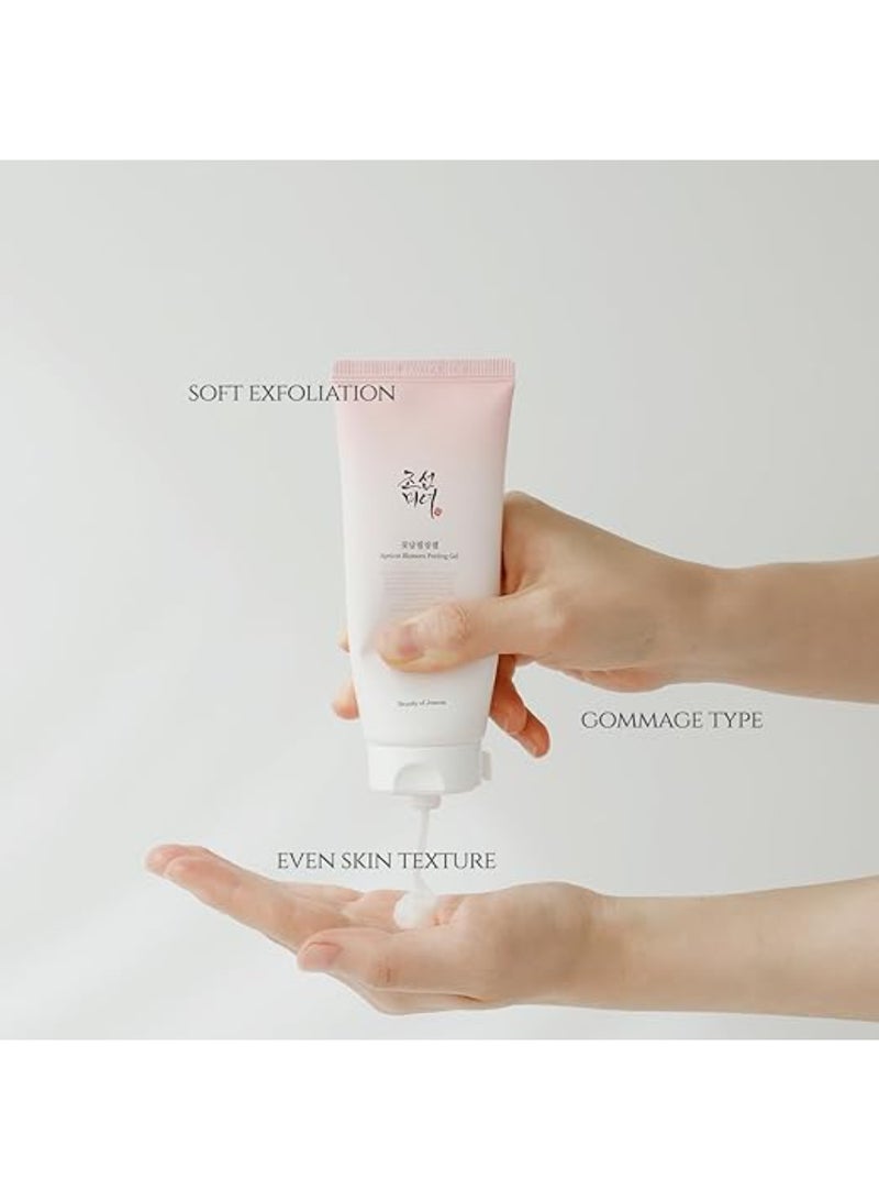Apricot Blossom Peeling Gel Soft Exfoliating Face and Body Scrub Dead Skin Cells Remover for All Skin Types, Korean Skincare for Men Women, 100ml White 100ml