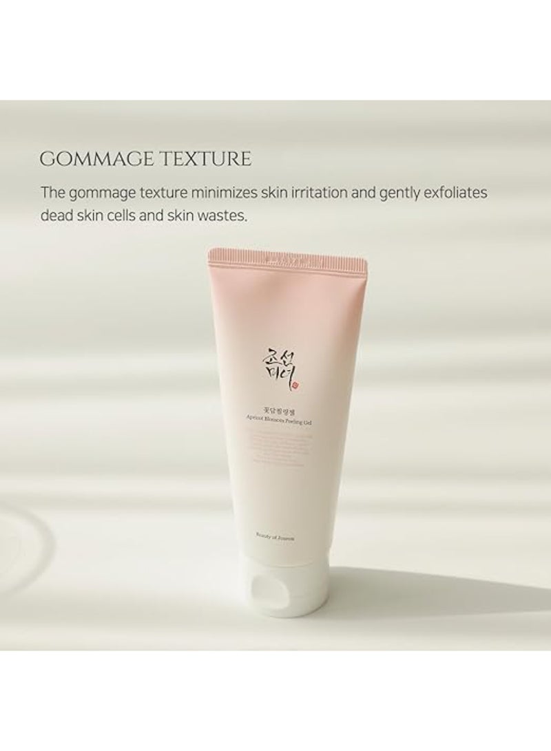 Apricot Blossom Peeling Gel Soft Exfoliating Face and Body Scrub Dead Skin Cells Remover for All Skin Types, Korean Skincare for Men Women, 100ml White 100ml
