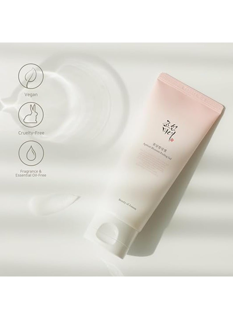 Apricot Blossom Peeling Gel Soft Exfoliating Face and Body Scrub Dead Skin Cells Remover for All Skin Types, Korean Skincare for Men Women, 100ml White 100ml
