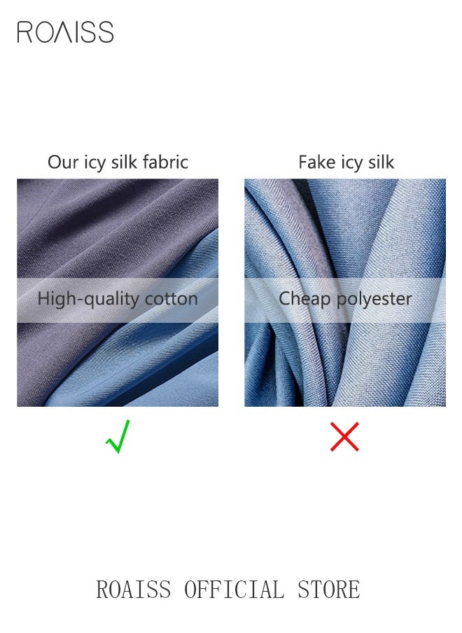 3 Pack Set Men's Boy's Boxers Shorts Briefs Seamless Cool Breathable Soft Underpants Summer Ice Silk Elastic Large Size Classic Underwear Blue+Light Grey+Bean Paste Red