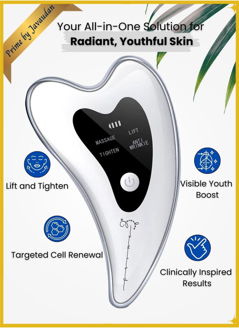 Electric Gua Sha - Face Lift Device -Gua Sha Facial Tools - Face Sculpting Tool - Heated & Vibration & Red Light Face Massager Anti-Aging & Wrinkles Puffiness Double Chin Tension Relief