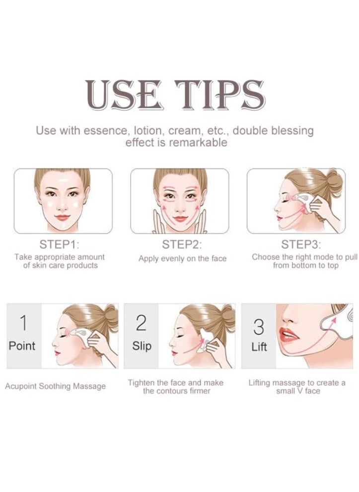 Electric Gua Sha - Face Lift Device -Gua Sha Facial Tools - Face Sculpting Tool - Heated & Vibration & Red Light Face Massager Anti-Aging & Wrinkles Puffiness Double Chin Tension Relief