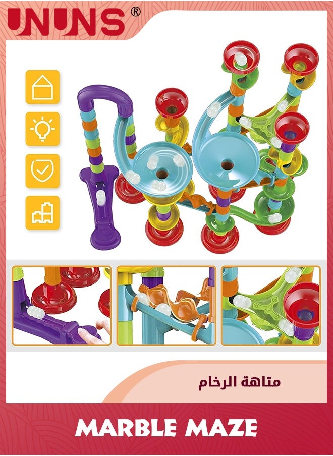Marble Run Set For Kids,142 Pcs Marble Maze Track Race Game,Construction Buliding Blocks Toys,STEM Maze Educational Race Game,Birthday Gifts Maze Toy For Boys Girls Age 3 to 12