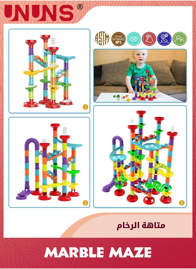 Marble Run Set For Kids,142 Pcs Marble Maze Track Race Game,Construction Buliding Blocks Toys,STEM Maze Educational Race Game,Birthday Gifts Maze Toy For Boys Girls Age 3 to 12