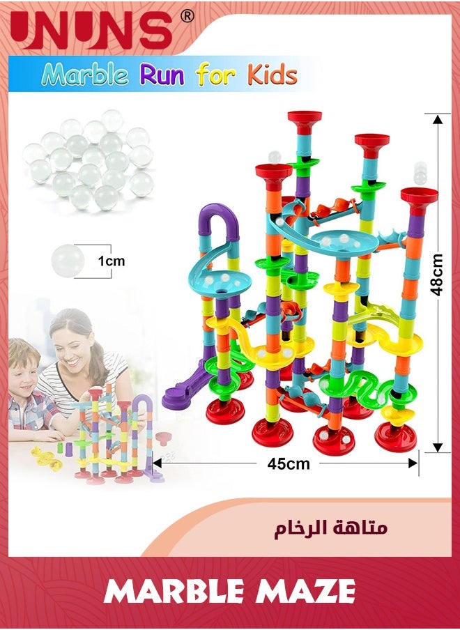 Marble Run Set For Kids,142 Pcs Marble Maze Track Race Game,Construction Buliding Blocks Toys,STEM Maze Educational Race Game,Birthday Gifts Maze Toy For Boys Girls Age 3 to 12