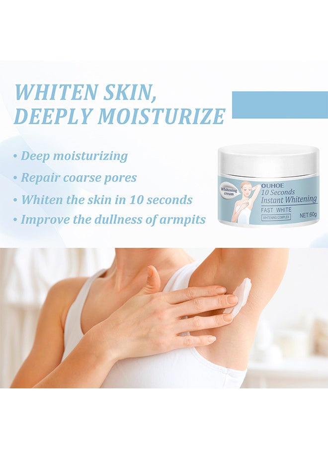 10 Seconds Instant Whitening Cream - Dark Spot Remover For Face And Body For Neck - Underarm Elbows Intimate Areas Knees And Private Areas - Intimate Skin Cream Bleaching Cream