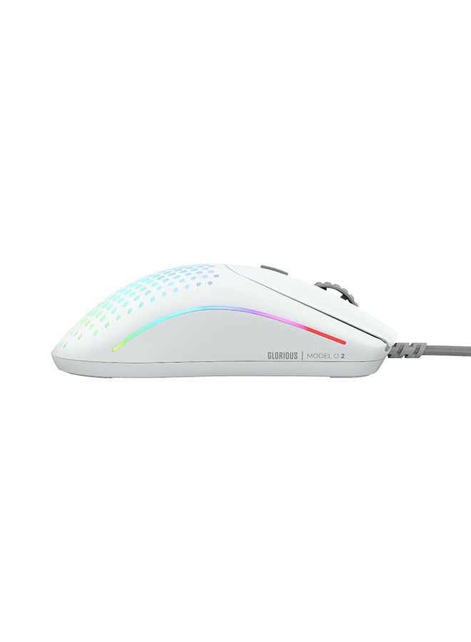Model O2 Wired RGB Gaming Mouse, Ultralight 59-gram Weight,  26,000 DPI BAMF 2.0 Sensor, Crisp Switches Rated for 80M Clicks, RGB Lighting, G-Skates Mouse Feet, White | GLO-MS-OV2-MW