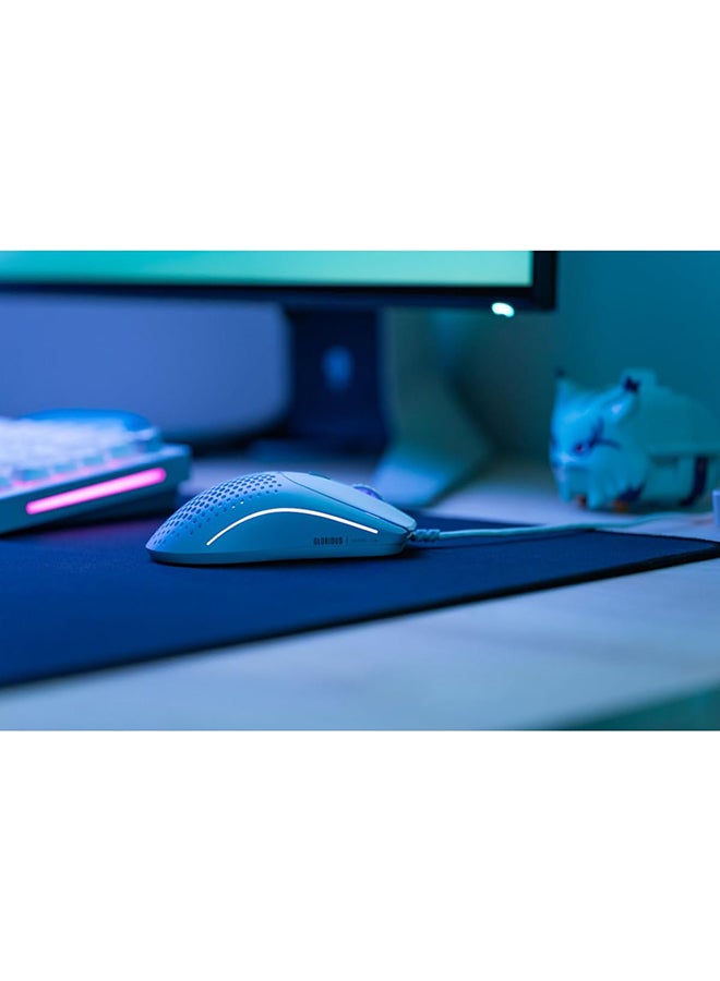 Model O2 Wired RGB Gaming Mouse, Ultralight 59-gram Weight,  26,000 DPI BAMF 2.0 Sensor, Crisp Switches Rated for 80M Clicks, RGB Lighting, G-Skates Mouse Feet, White | GLO-MS-OV2-MW