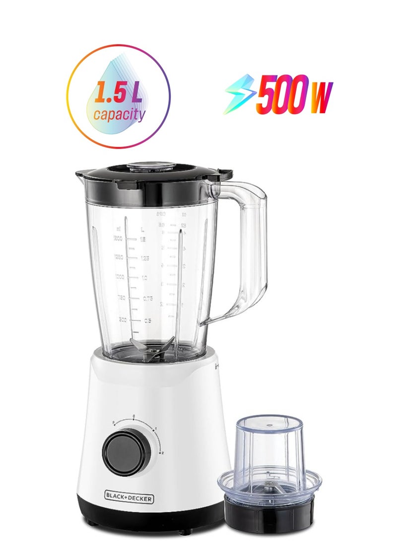 Blender  1.5L with Grinder Mill  - 1500 ml 500 W BX520-B5 White