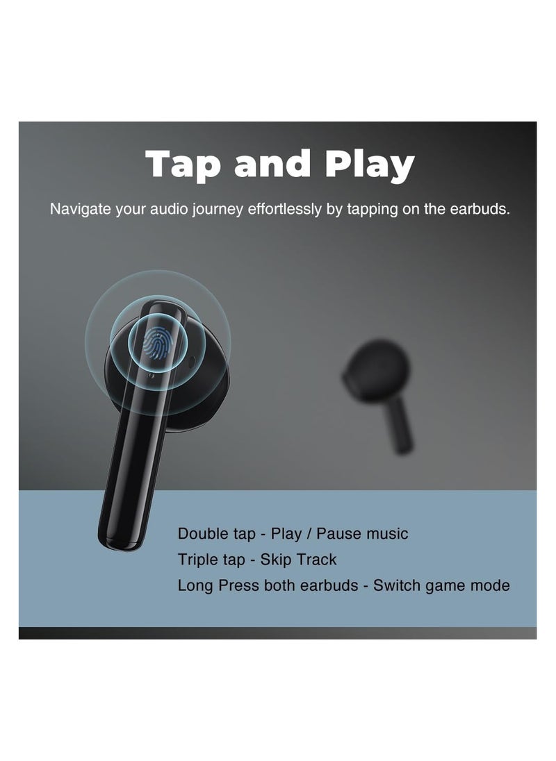 Excelent Bluetooth Wireless Earphone With Bluetooth 5.3 Connectivity, Gaming Mode, Active Noise Cancellation and 40 Hours Battery Life T9 -White