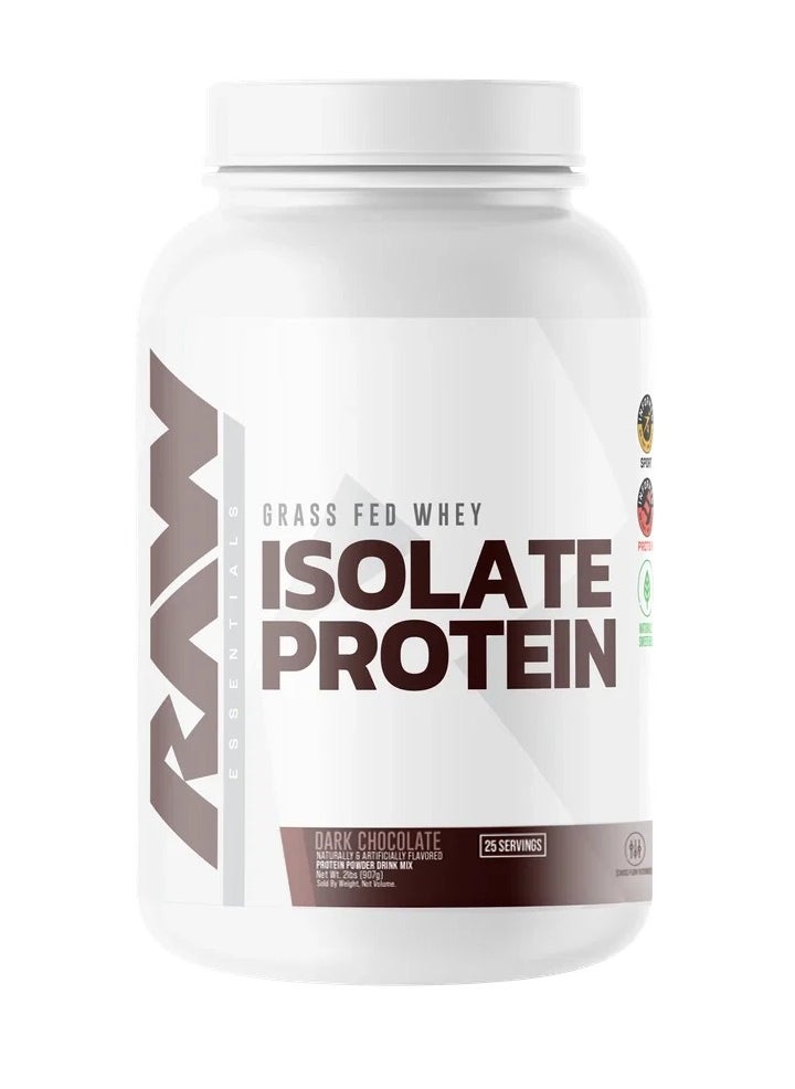 RAW Grass Fed Whey, Isolate Protein - Dark Chocolate, 892Gr, 1.97 LB, 25 Servings
