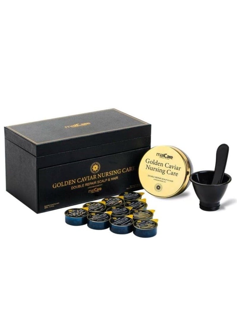 Maxcare Golden Caviar Double Scalp Repair Treatment | Intensive Scalp & Hair Care | No-Steaming Required | Anti-Aging & Nourishing Formula