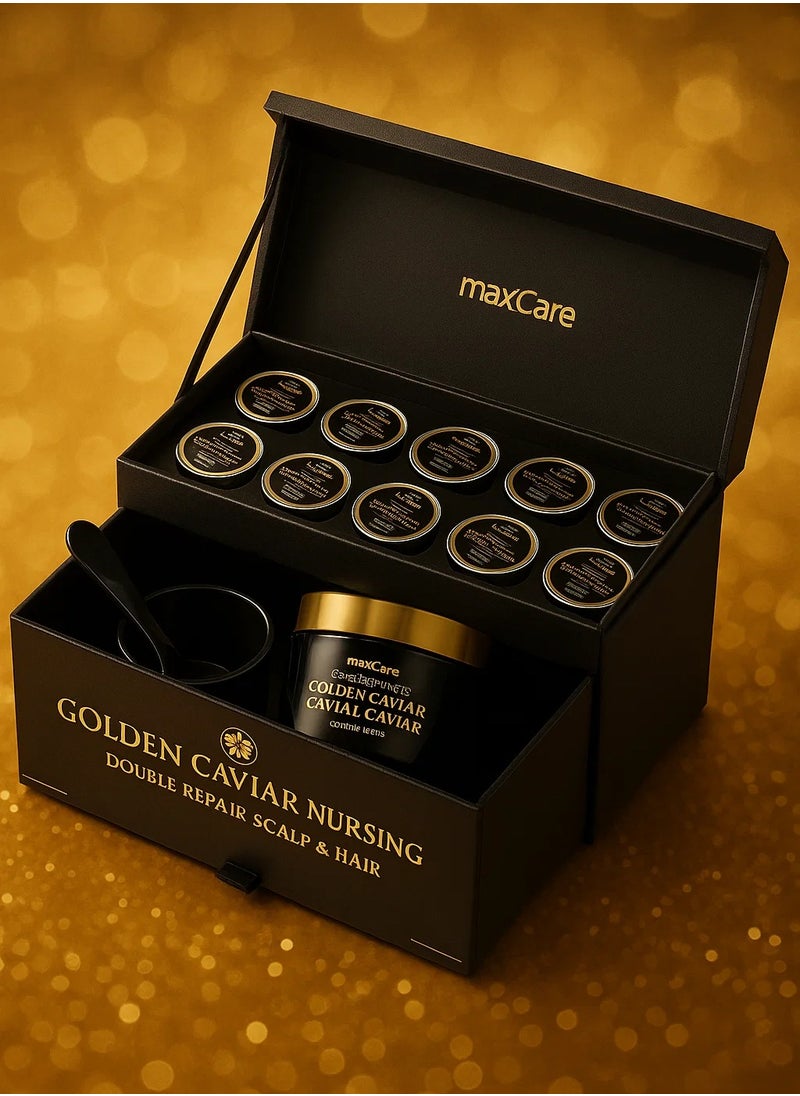 Maxcare Golden Caviar Double Scalp Repair Treatment | Intensive Scalp & Hair Care | No-Steaming Required | Anti-Aging & Nourishing Formula