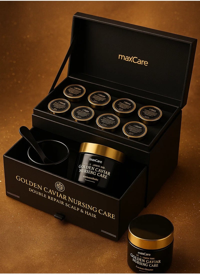 Maxcare Golden Caviar Double Scalp Repair Treatment | Intensive Scalp & Hair Care | No-Steaming Required | Anti-Aging & Nourishing Formula