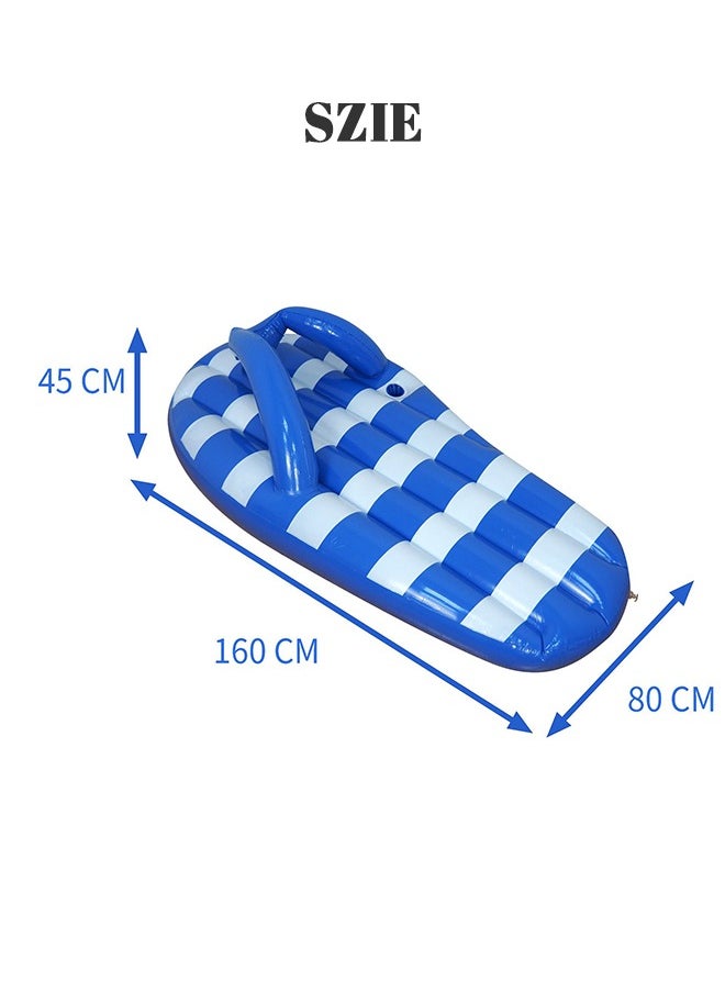 Giant Slipper Inflatable Flip Flops Pool Lounger Float PVC Funny On Summer Beach Pool Party  for Kids  Adults -Blue