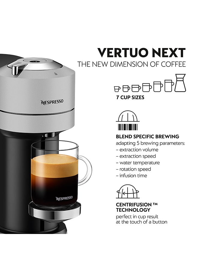 Vertuo Next Coffee Machine By Nespresso, Silver, 1.1L (UAE Version) 1.1 L 1500 W GCV1-GB-SI-NE2 Silver