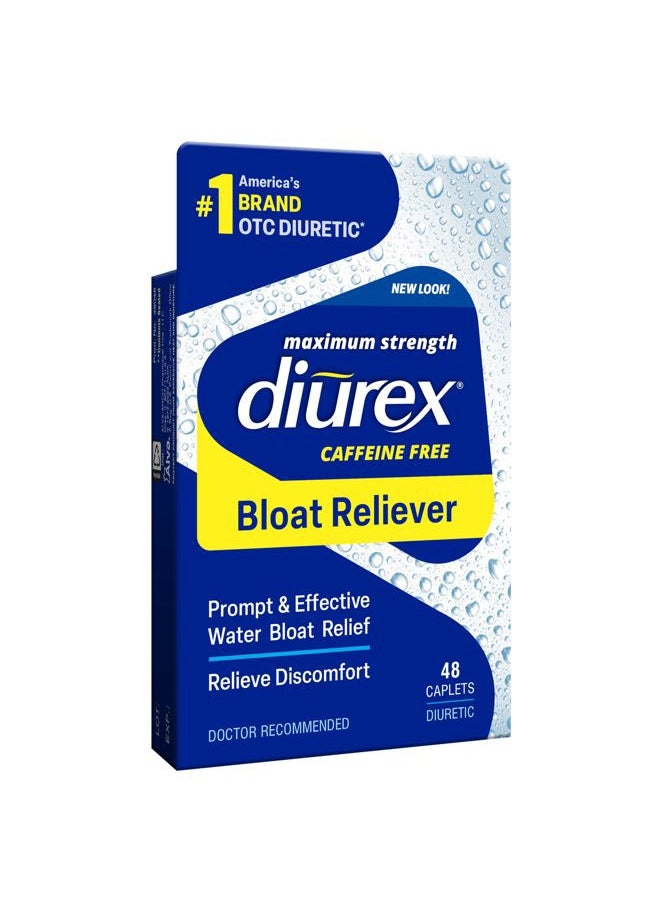 Max - Maximum Strength Caffeine-Free Diuretic Water Pills - Feel Better and Less Heavy (Packaging may vary) 48 Count