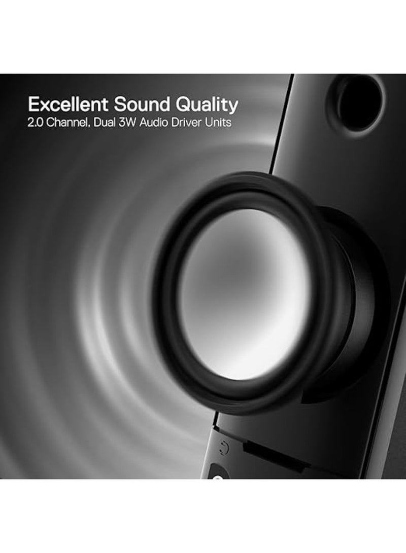 GS550 ORPHEUS PC Gaming Speakers 2.0 Channel Stereo Desktop Computer Sound Bar with Compact Maneuverable Size Headphone Jack Quality Bass and Decent Red Backlit USB Powered w/ 3.5mm Cable
