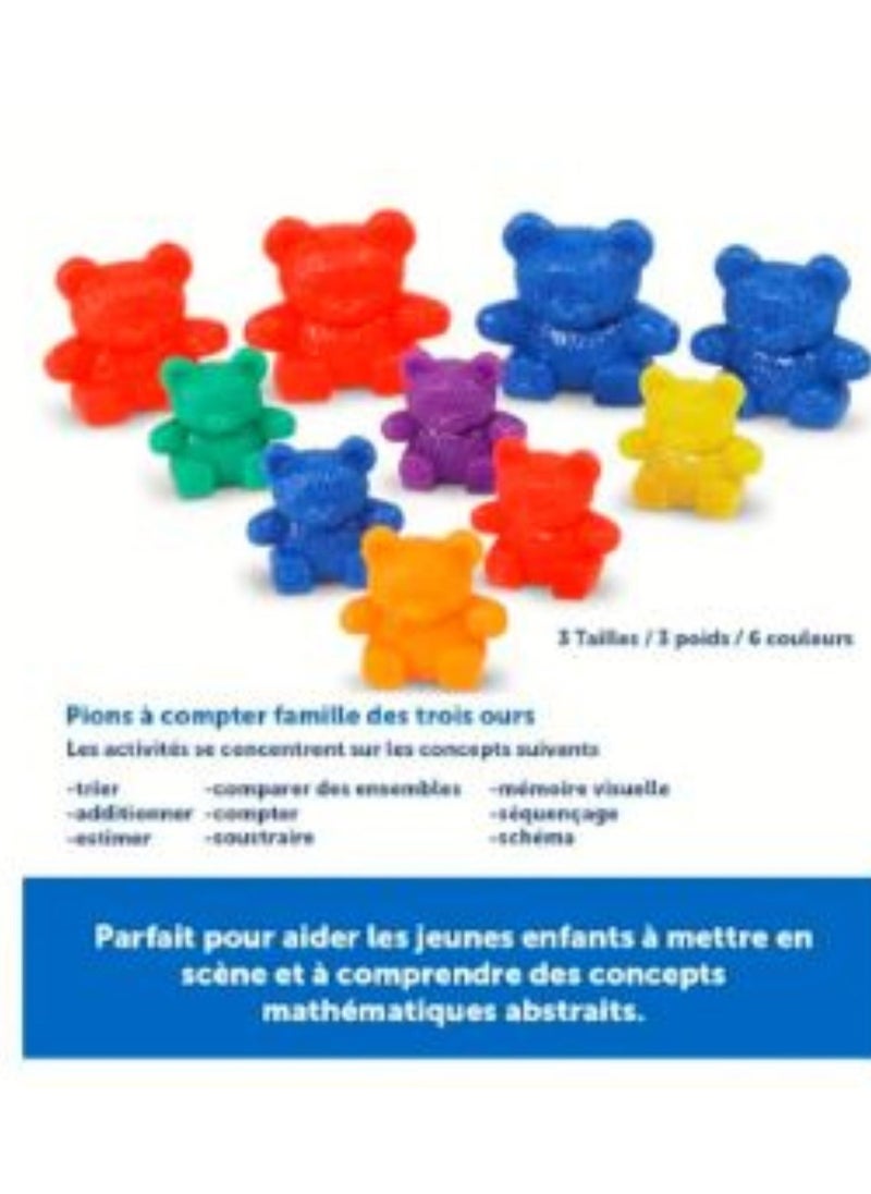 Learning Resources LER0744 Three Bear Family Counter Set, Rainbow, Set of 96