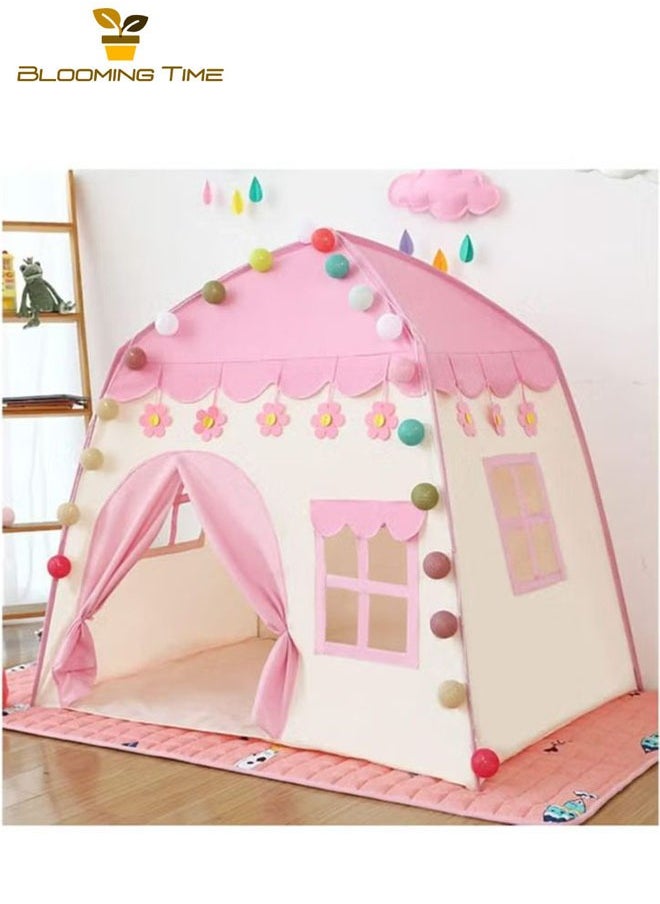 Children's Princess Tent, Game Tent, Pink Castle, Indoor And Outdoor Children's Room, Comfortable And Breathable, Foldable For Easy Storage, Light Weight And Portable, 51x51x40 Inches