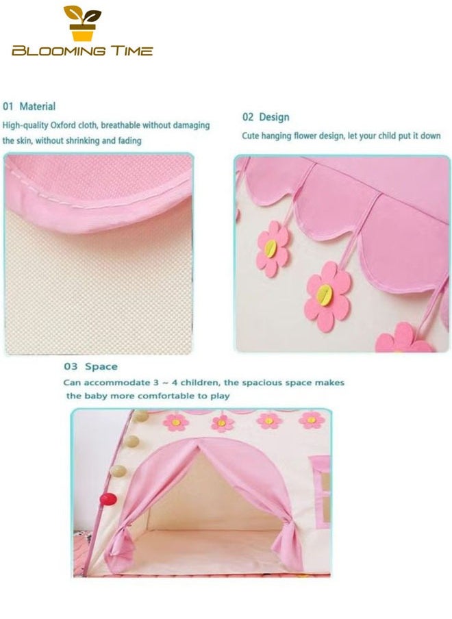 Children's Princess Tent, Game Tent, Pink Castle, Indoor And Outdoor Children's Room, Comfortable And Breathable, Foldable For Easy Storage, Light Weight And Portable, 51x51x40 Inches