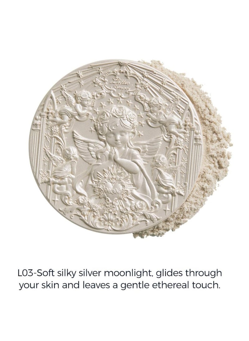 Flower Knows Little A Embossed Face Highlighter Palette - Diamond Glitter, 3D Contour, Water Light Formula for Brightening and High Light Effect (L03 Chanting Anthem, 8g)