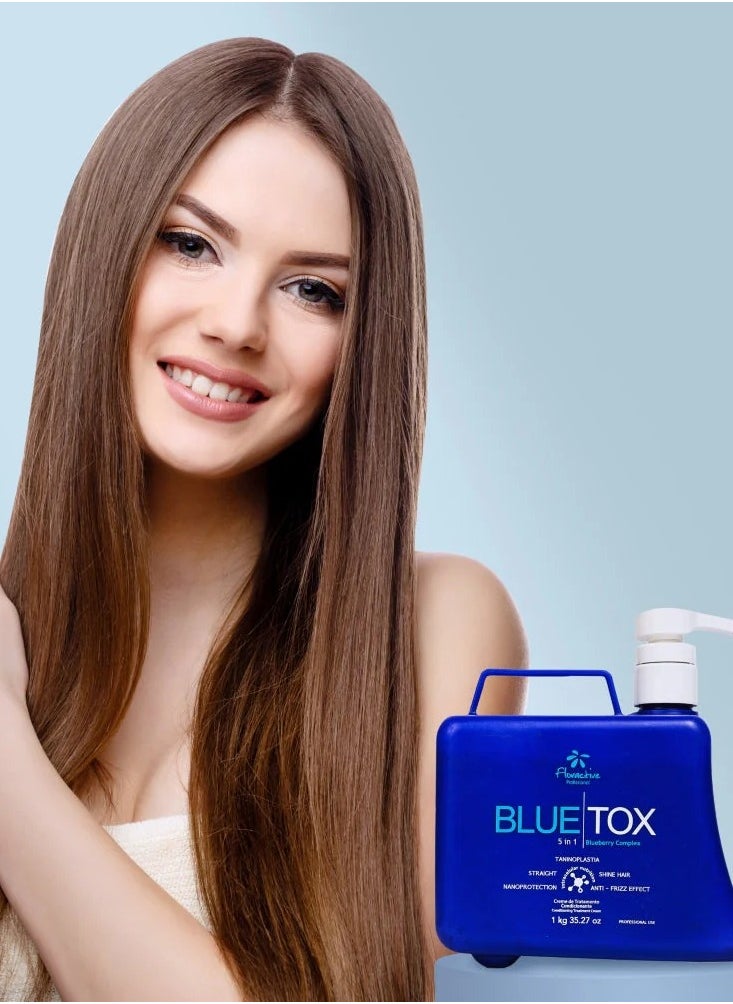 Floractive Blue Tox 5-in-1 Blueberry Complex - Tanninoplastia for Straight, Shiny, Nano-Protected, Anti-Frizz Hair (1kg)