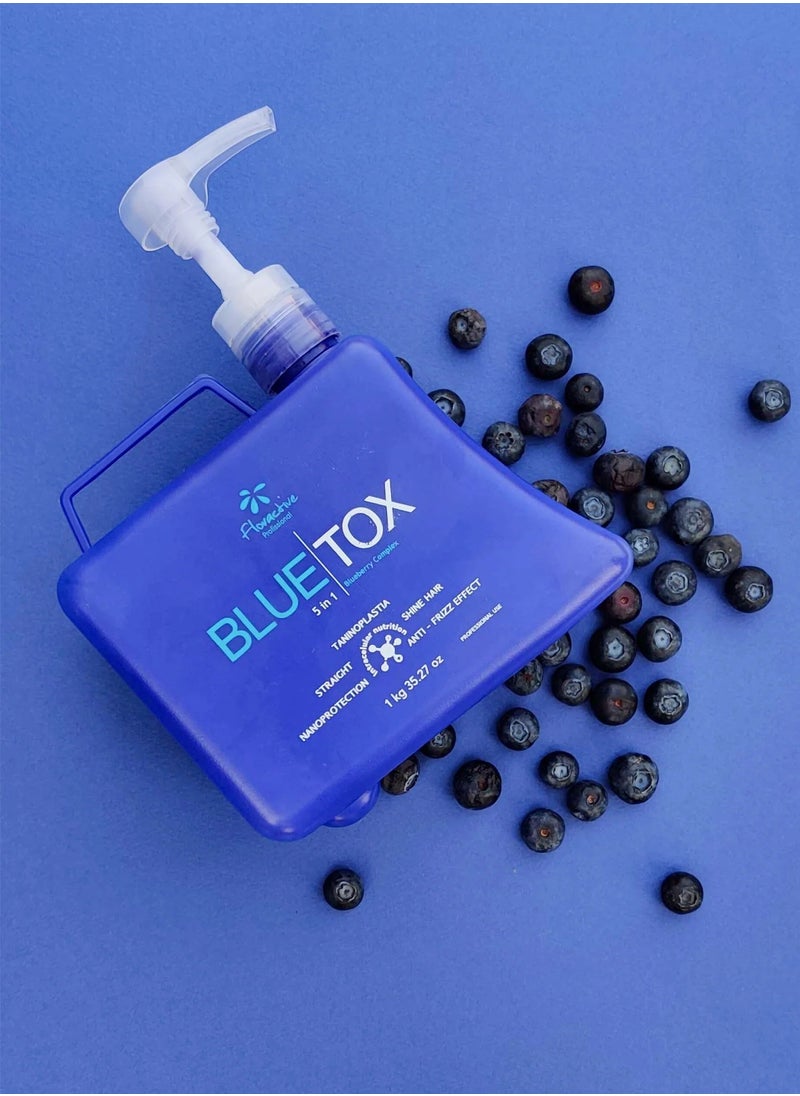 Floractive Blue Tox 5-in-1 Blueberry Complex - Tanninoplastia for Straight, Shiny, Nano-Protected, Anti-Frizz Hair (1kg)