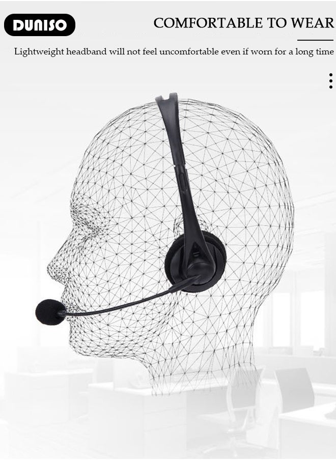 Microphone Headphone with Noise Canceling Headphones for Office, Meetings, Chat, Call Centers Comfortable Over-Ear Headphones with Rotating Mic